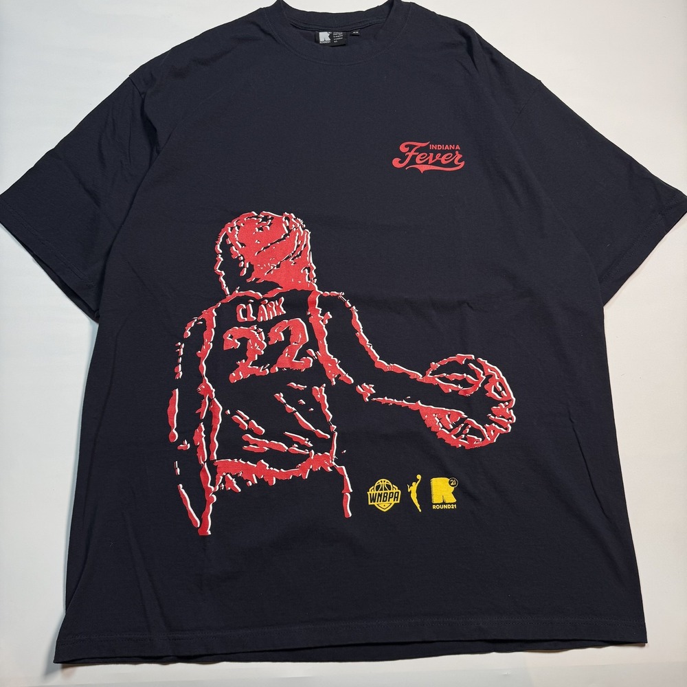 Indiana Fever Caitlin Clark Shirt Mens 2XL Black WNBA Basketball Round21 Graphic